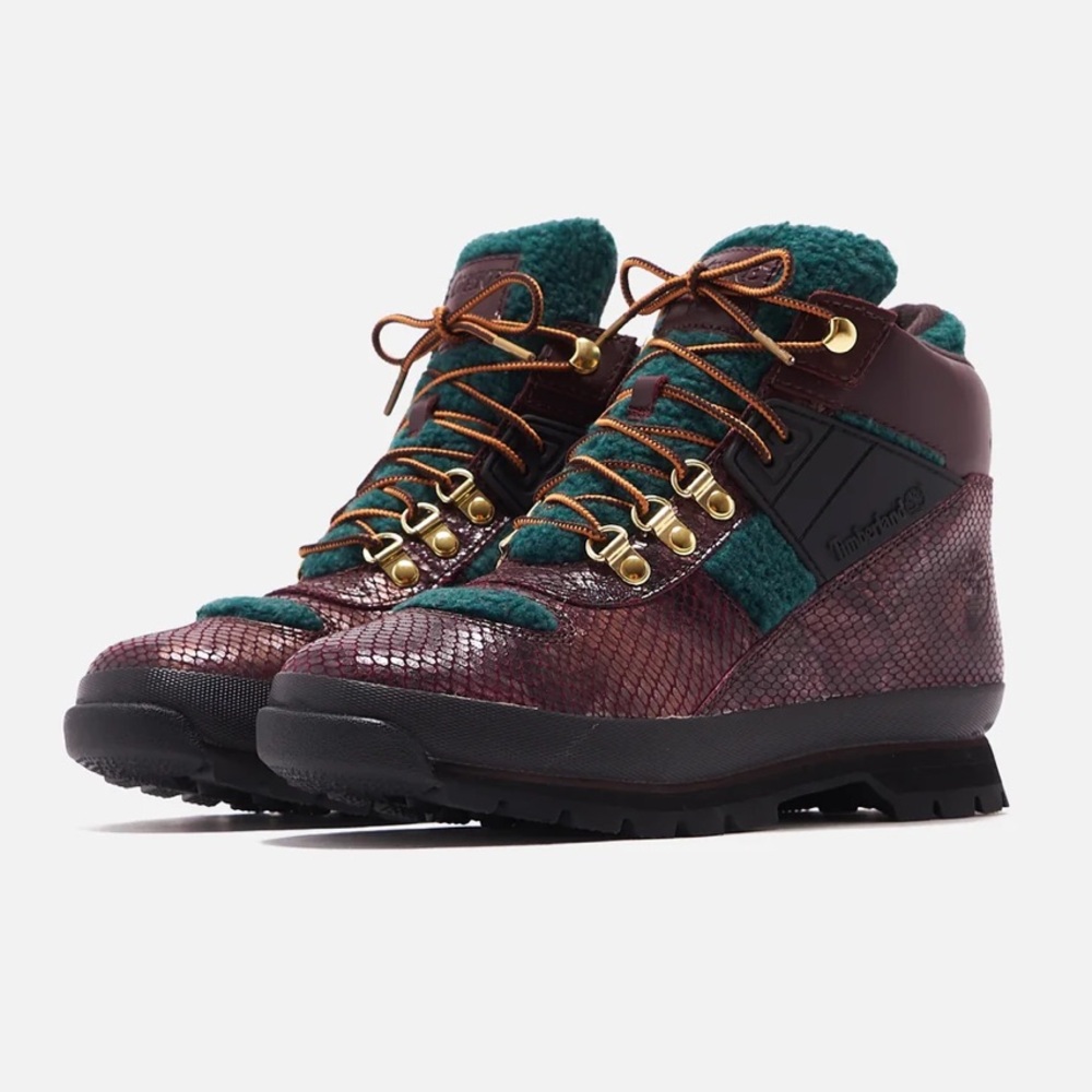 TIMBERLAND x AWAKE NY SPORT TREKKER HIKING BOOTS IN BEEF AND BROCCOLI SIZE 11,5